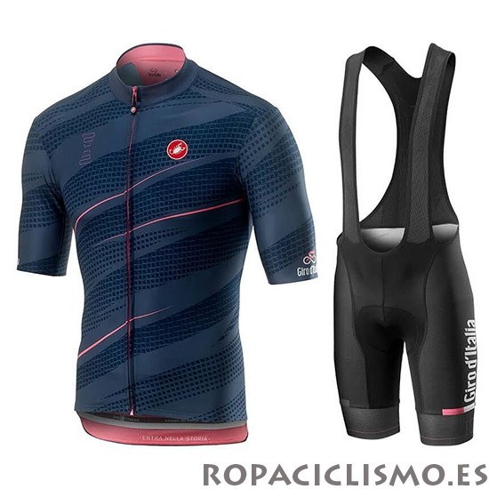 2019 Maillot Giro d'Italia Tirantes Mangas Cortas Apagado Azul